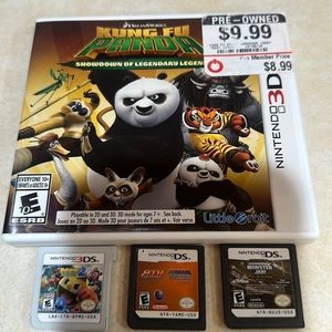 Nintendo 3DS Kung Ku Panda,PAC-Man&Ghostly Adventures,Monster Jam,Monster Trucks